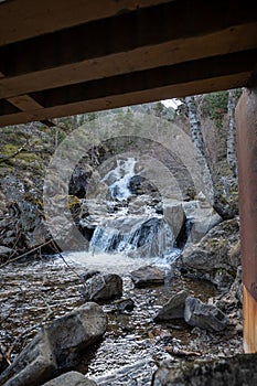 Waterfall in the Comapedrosa Natural Park in Arinsal, La Massana, Andorra.