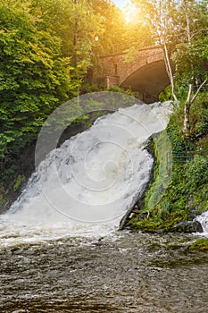 Waterfall in Coo, Ambleve river, Ardennes, Belgium.