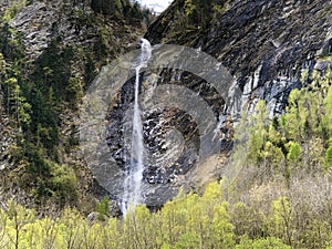 Waterfall on the creek Ri di Crois, Piano di Peccia The Maggia Valley or Valle Maggia or Maggiatal