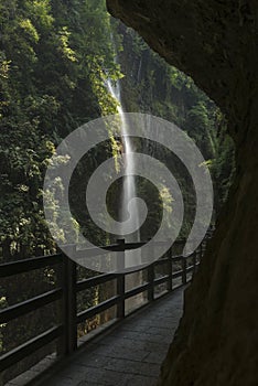 Waterfall in crustal crack at enshi