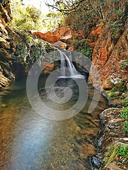 Waterfall Cruzados at AcuruÃÂ­, Minas Gerais, Brazil photo