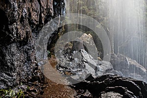 Waterfall with crystal splahses