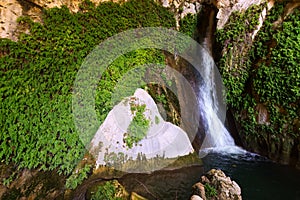 Waterfall in Cuerva dal Agua near Tiscar. Spain photo