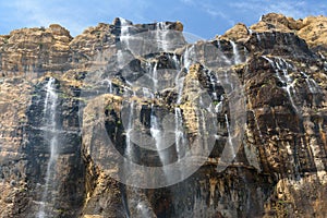 Waterfall in Dasht Arjan village. Iran