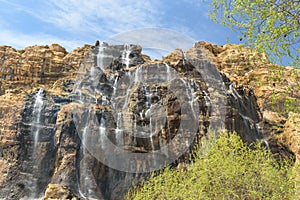 Waterfall in Dasht Arjan village. Iran