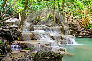 Waterfall deep forest scenic natural