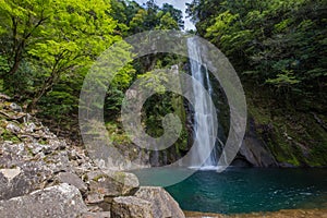 Waterfall deep inside forest