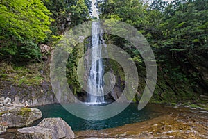 Waterfall deep inside forest