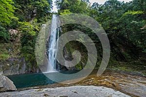 Waterfall deep inside forest