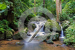 Waterfall in deep rain forest jungle (Krok E Dok Waterfall Saraburi) Thailand. photo