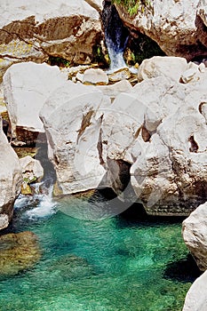 Waterfall in the desert oasis - Oman