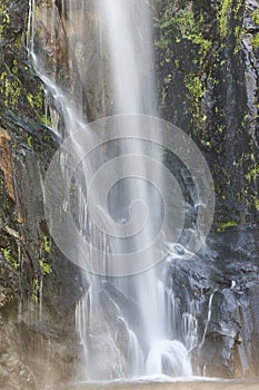 Waterfall detail in Galicia, Fervenza de Toxa. Spain