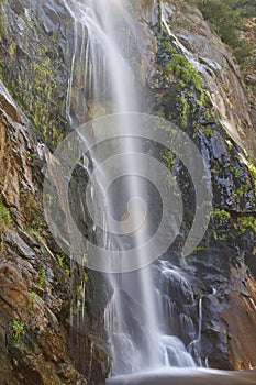 Waterfall detail in Galicia, Fervenza de Toxa. Spain