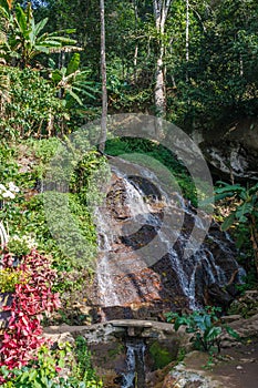 Waterfall in the Doi Pui Mong Hill Tribe Village, Chiang Mai, Northern Thailand