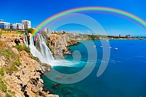 Waterfall Duden at Antalya, Turkey photo