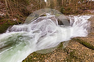 Waterfall in Eistobel gorge, Germany