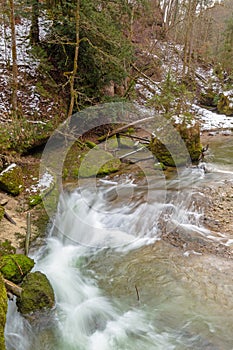 Waterfall in Eistobel gorge, Germany