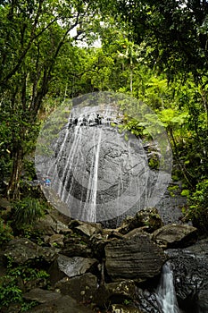 Waterfall in El Yunque National Forest in Puerto Rico photo