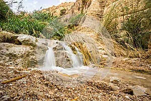 Waterfall in En Gedi Nature Reserve and National Park