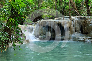 Waterfall in Erawan national park, level 5