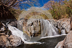 Waterfall in exotic Costa Rica near Samara beach on east coast