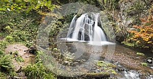 Waterfall in the Fairy Glen on the Black Isle in Scotland. photo