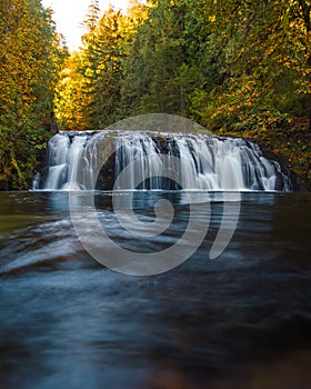 Waterfall during fall time in Oregon