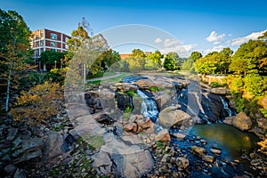 Waterfall at the Falls Park on the Reedy, in Greenville, South C