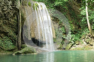 Waterfall with fish