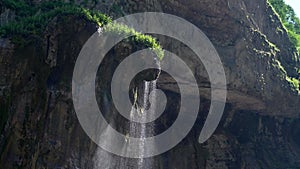 A waterfall flowing from the mountain peak. Waterfall Forest Hawaii Green Lush Foliage Nature Water Travel Beautiful