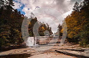 Waterfall and forest in the fall