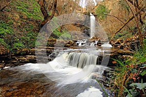 Waterfall in the forest photo