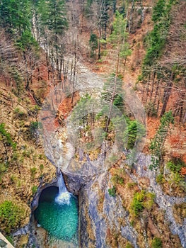 Waterfall forest road natura