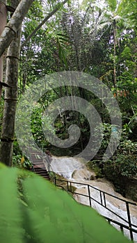 Waterfall in the forest at Sungai Murdal Yogyakarta