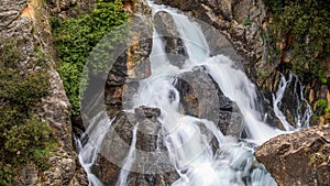 Waterfall that forms the source of the Castril River in the Sierra de Castril Natural Park,