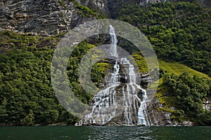 Waterfall Friaren at Geiranger Fjord, More og Romsdal county, Norway