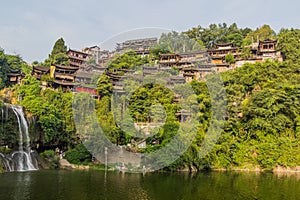 Waterfall in Furong Zhen town, Hunan province, Chi