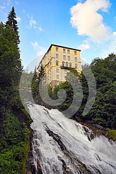 Waterfall Gasteiner Ache river in Bad Gastein