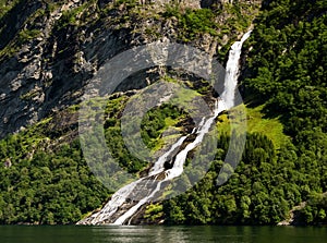 Waterfall in the Geiranger fiord