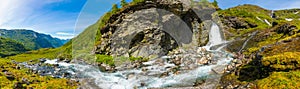 Waterfall in the Geiranger valley near Dalsnibba mountain, Norway