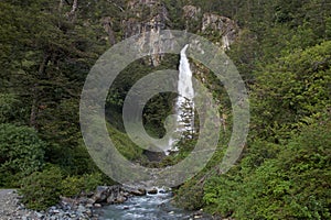 Waterfall at the General Carrera Lake, Chile