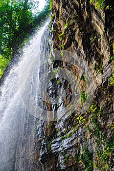 Waterfall Giant. Eastern Abkhazia. Near the town of Tkvarcheli. Akarmara District