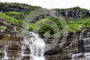 Waterfall in Glacier National Park, USA