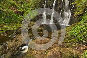 Waterfall in the Glenariff Forest Park in Northern Ireland