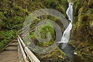 Waterfall in the Glenariff Forest Park in Northern Ireland