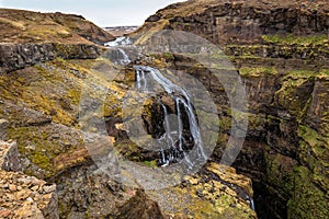 Waterfall Glymur in Iceland
