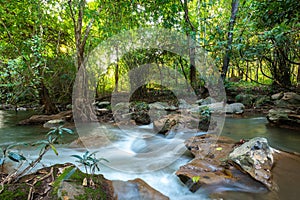 Waterfall green forest river stream landscape ,Waterfall hidden in the tropical jungle at National Park,Thailand