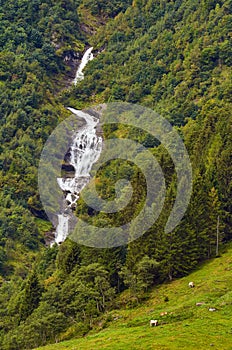 Waterfall on Grossglockner alpine pass