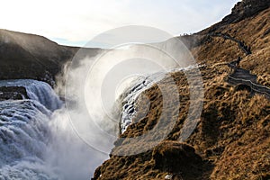 Waterfall Gullfoss, Golden Circle tour, Iceland