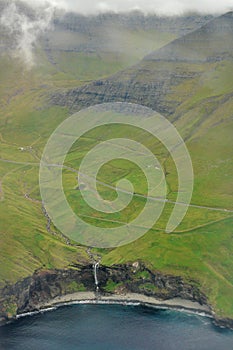 Waterfall at Gásadalur Faroe Islands